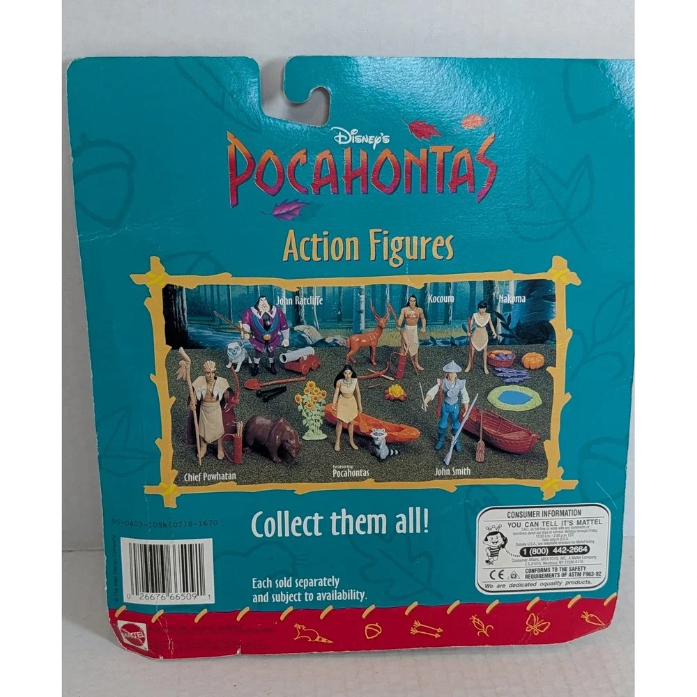 Disney Pocahontas Chief Powhatan Action Figure Mattel 1995 NEW Sealed Bear